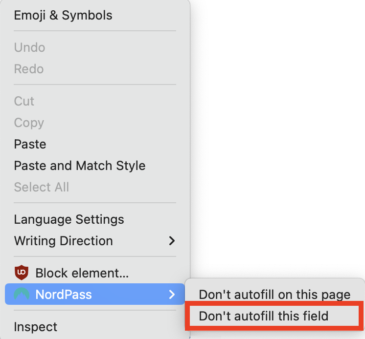 How to disable autofill for specific websites and fields NordPass