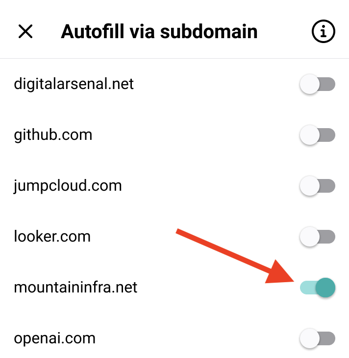 Autofill via subdomain NordPass