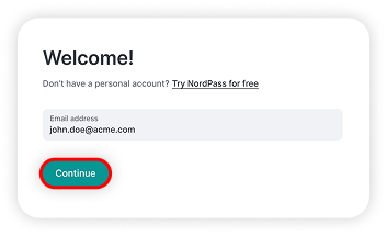 Log in to panel.nordpass.com after entering your email address (1).png