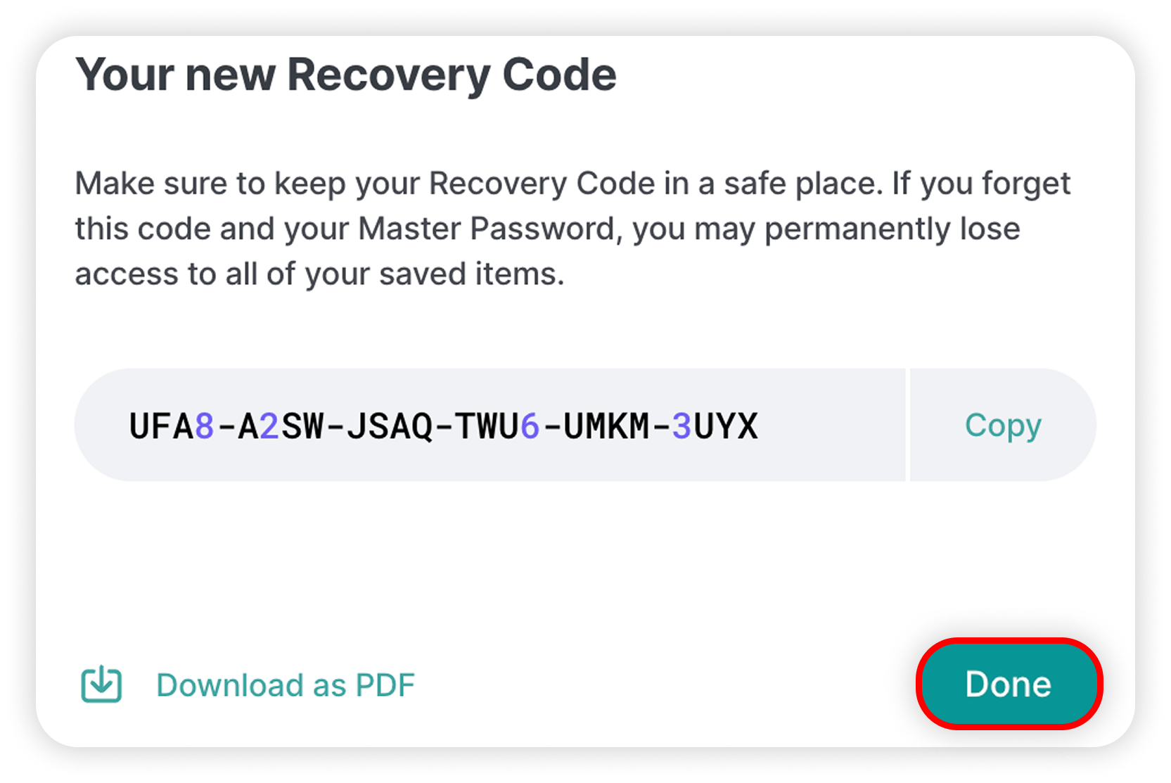View of NordPass new recovery code.png