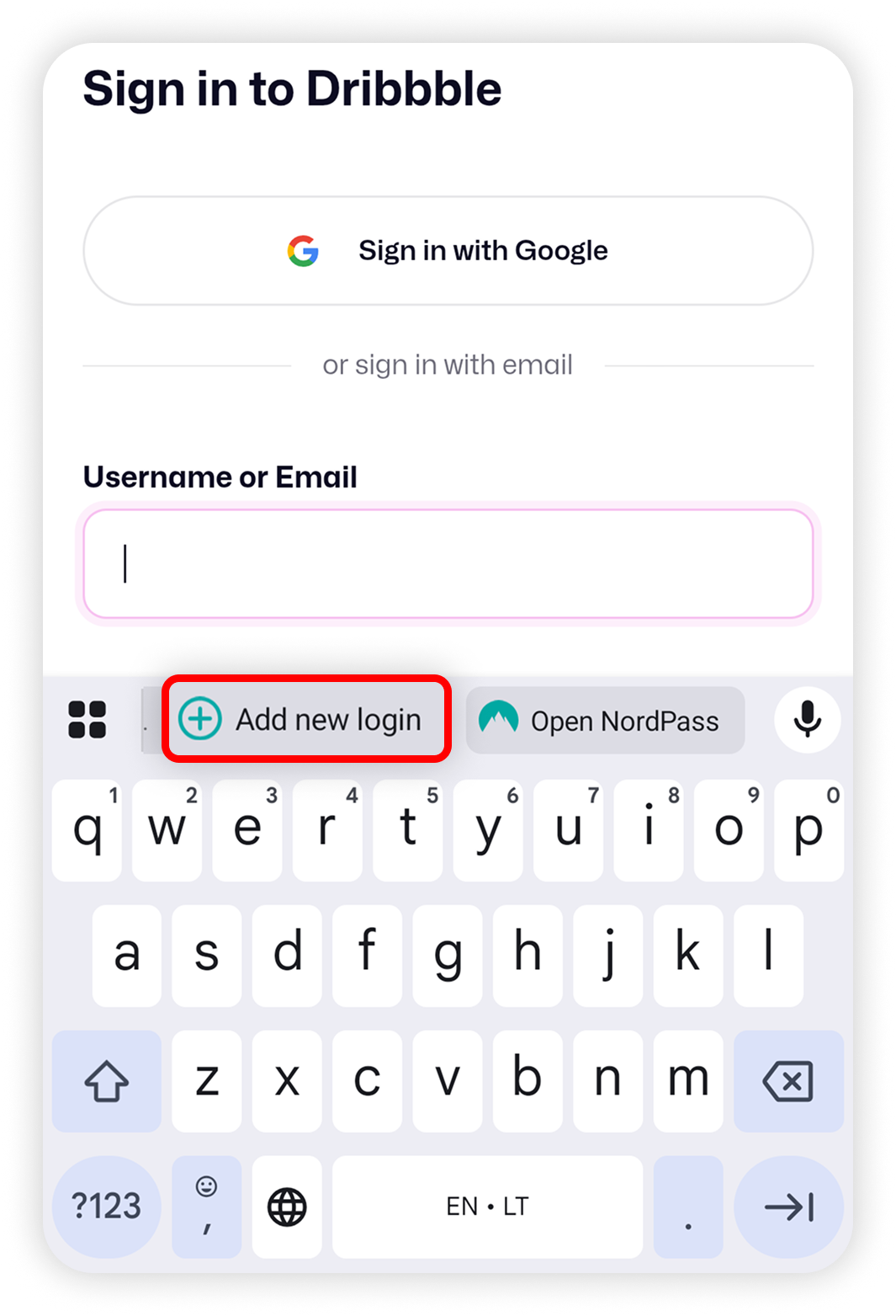 View of log-in form, add new login button is highlighted.png