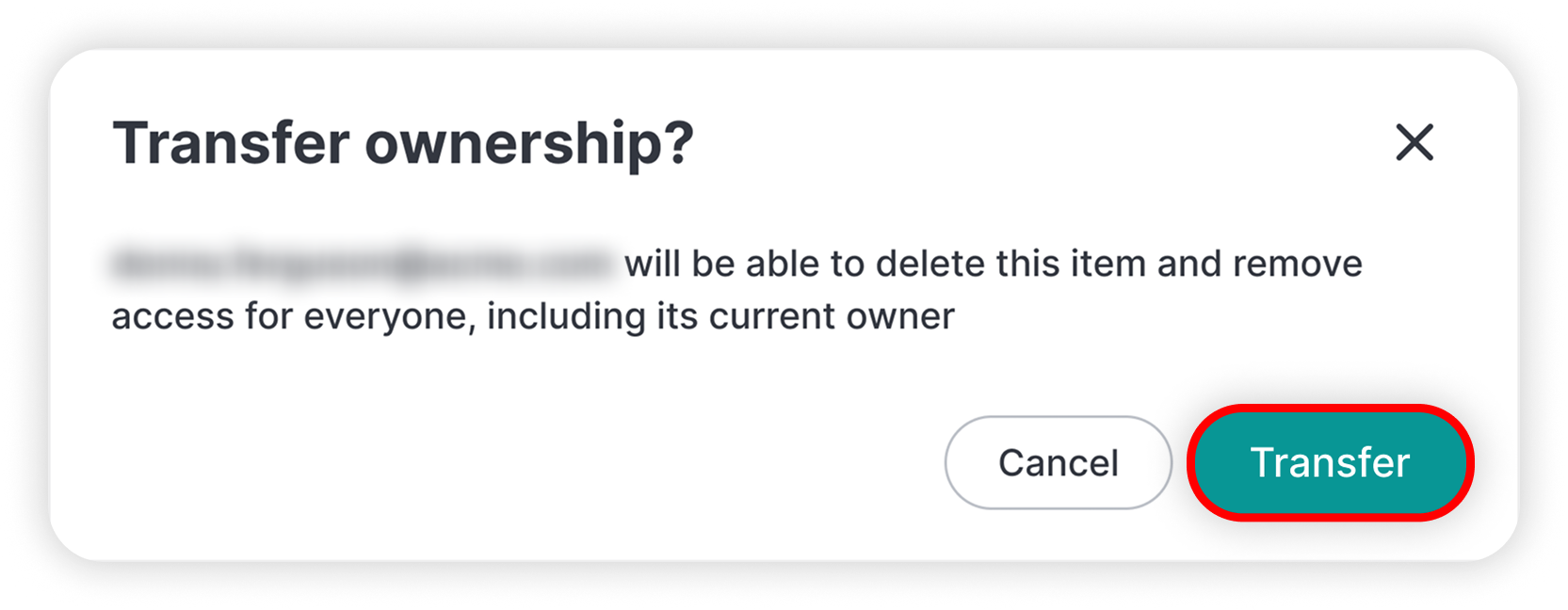 View of Nordpass ownership transfer confirmation pop-up, transfer button is highlighted.png