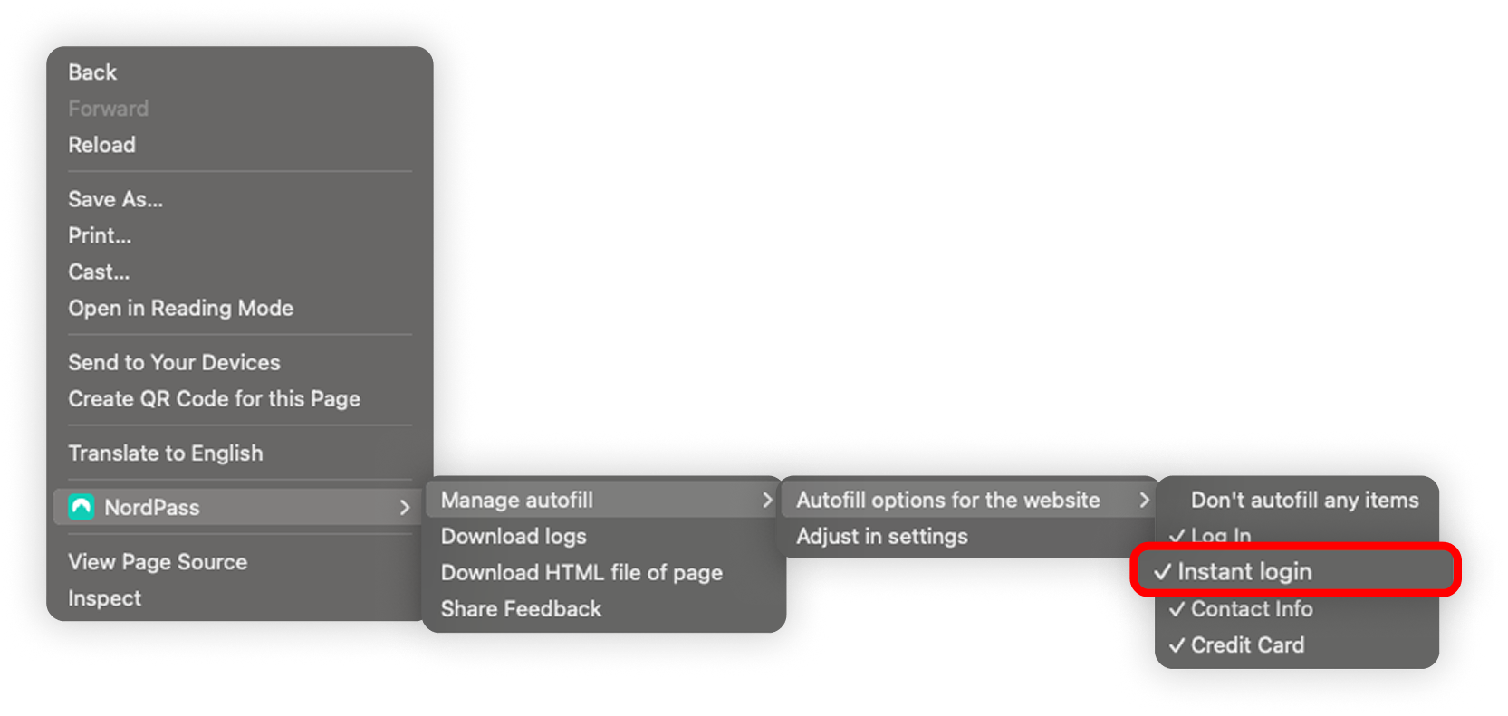 View of macOS NordPass instant login access.png